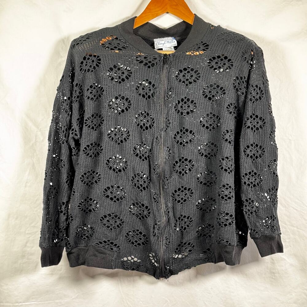 Cheryl Mills Black Cardigan One Size (XL) Cottagecore Boho Twee